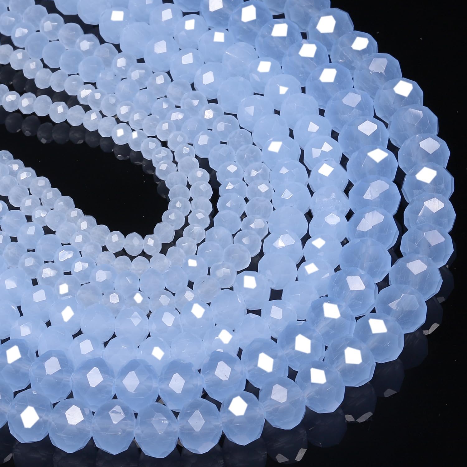 5 Strands 8mm 300PCS Blue Crystal Beads, Song Xi Porcelain Jade Glass Beads for Jewelry Making, Gemstone for Necklace Earring, Arts and Crafts,DIY, and Craft Supplies - Image 4