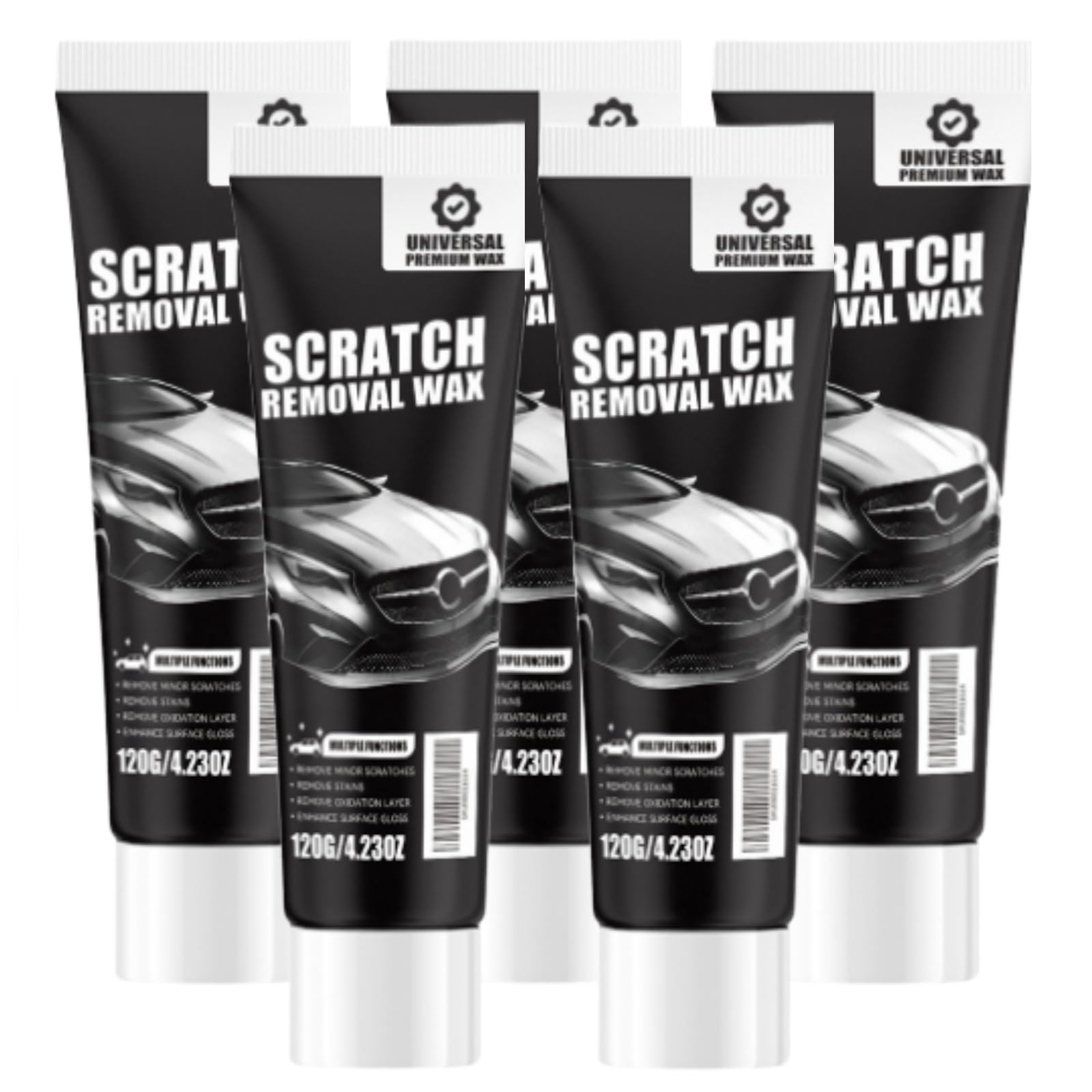 120ml Kratzer Entferner Auto, Kratzerentferner für Auto Autopolitur mit Schwamm und Handtuch, Auto Kratzere ntferner Paste, Kratzerentferner Autolack, Entfernt Kratzer Effektiv und Schnell (5 Stück)