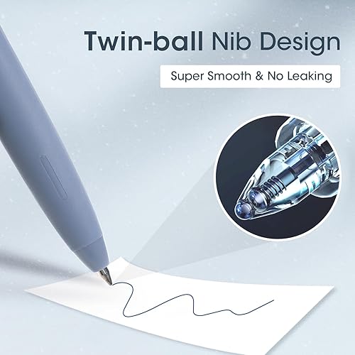 Miniatura 5 de WRITECH Bolígrafos de gel de 0.020 in, 8 unidades, bolígrafos retráctiles silenciosos para diario, dibujo y escritura, sin manchas, ni sangrado