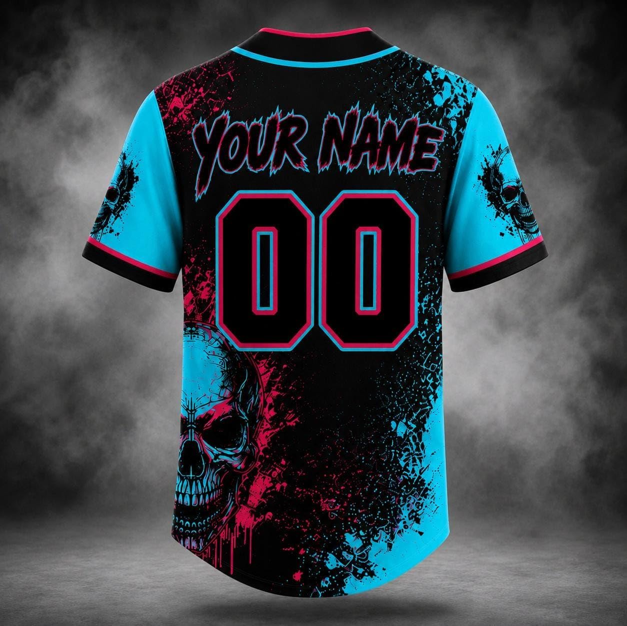 Custom Skull Halloween Baseball Jersey for Men Women, Pumpkin Ghost Shirt