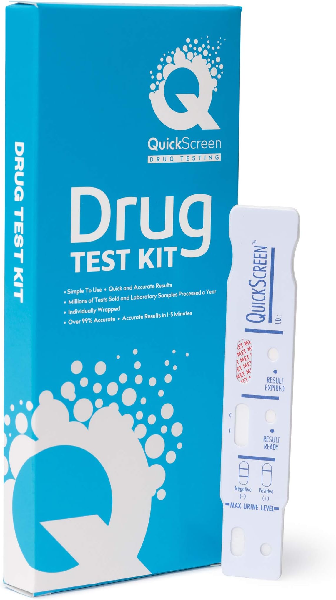 Phamatech Quickscreen MET 500 ng/mL Urine Dip Card Drug Testing - Pack of 25