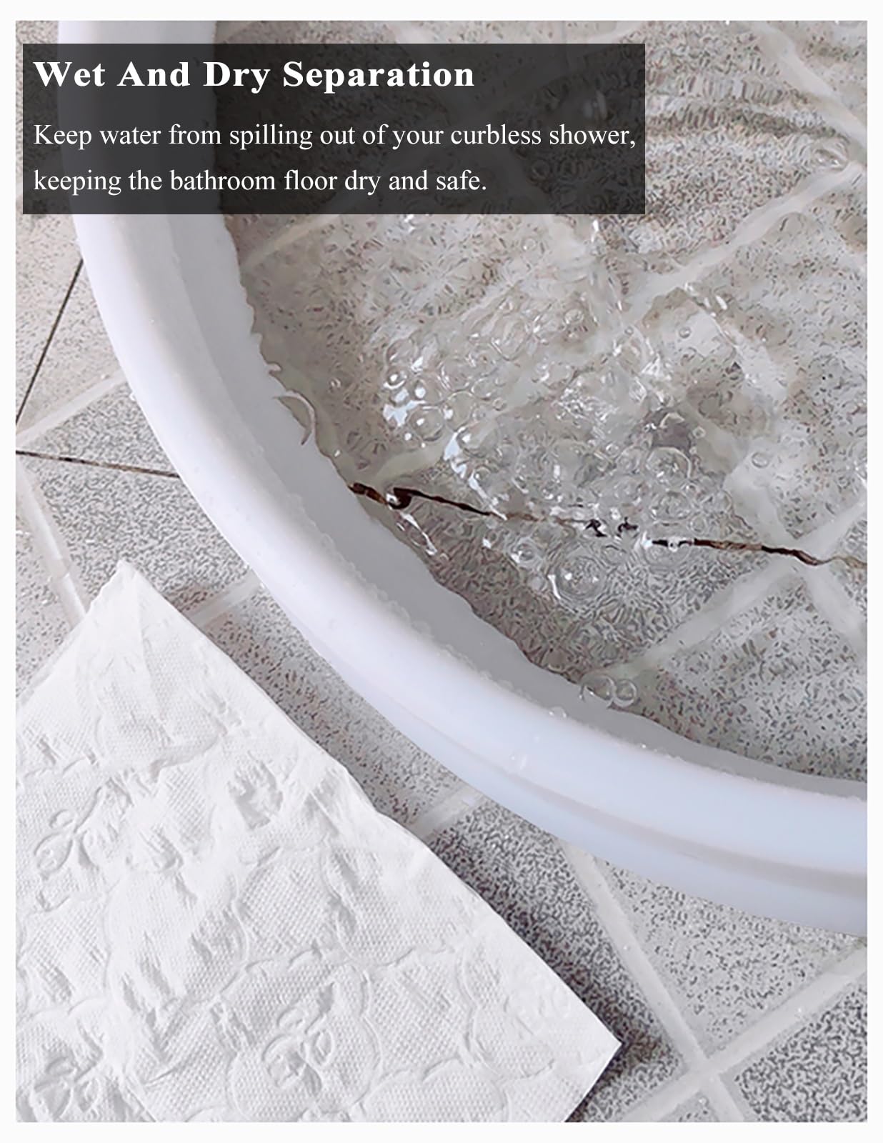 Barrera Agua Ducha Borde Plato Barrera Agua Ducha Presa De Umbral Elevado Para Bañera, 7/10 Cm De Altura Para Baño/ducha/fregadero De Cocina Protector De Agua Suave, Barrera De Agua De Silicona Resist