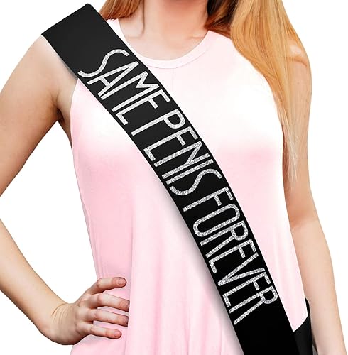 Banda de satén negro para despedida de soltera - Favores, suministros, ideas y decoraciones para despedida de soltera