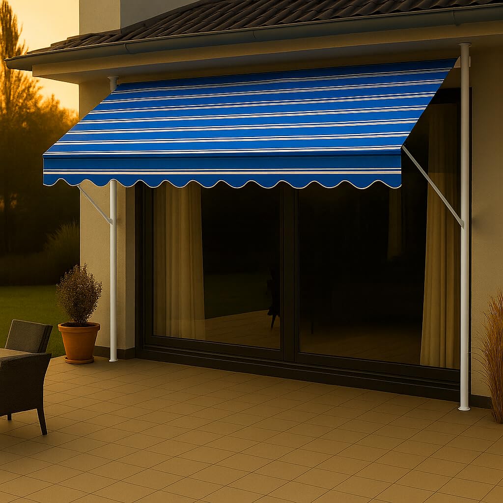 Angerer Store banne à Serrage Exclusif avec manivelle, terrasse/Balcon, Montage Facile sans perçage, fabriqué en Allemagne, Tissu de Haute qualité, résistant aux UV, réglable en Hauteur, imperméable