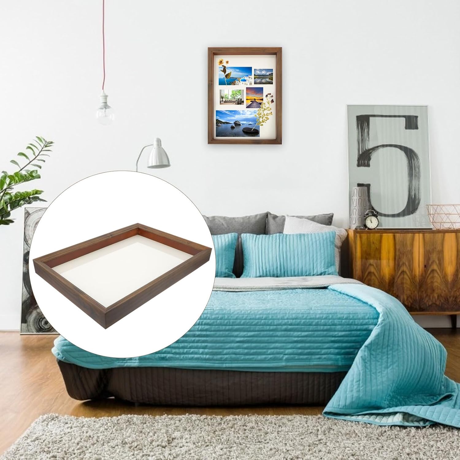 Shadow Box Ornament Display Case for Dried Flowers Keepsakes Picture Frame Decoration DIY Vintage Memorial Awards Showcase