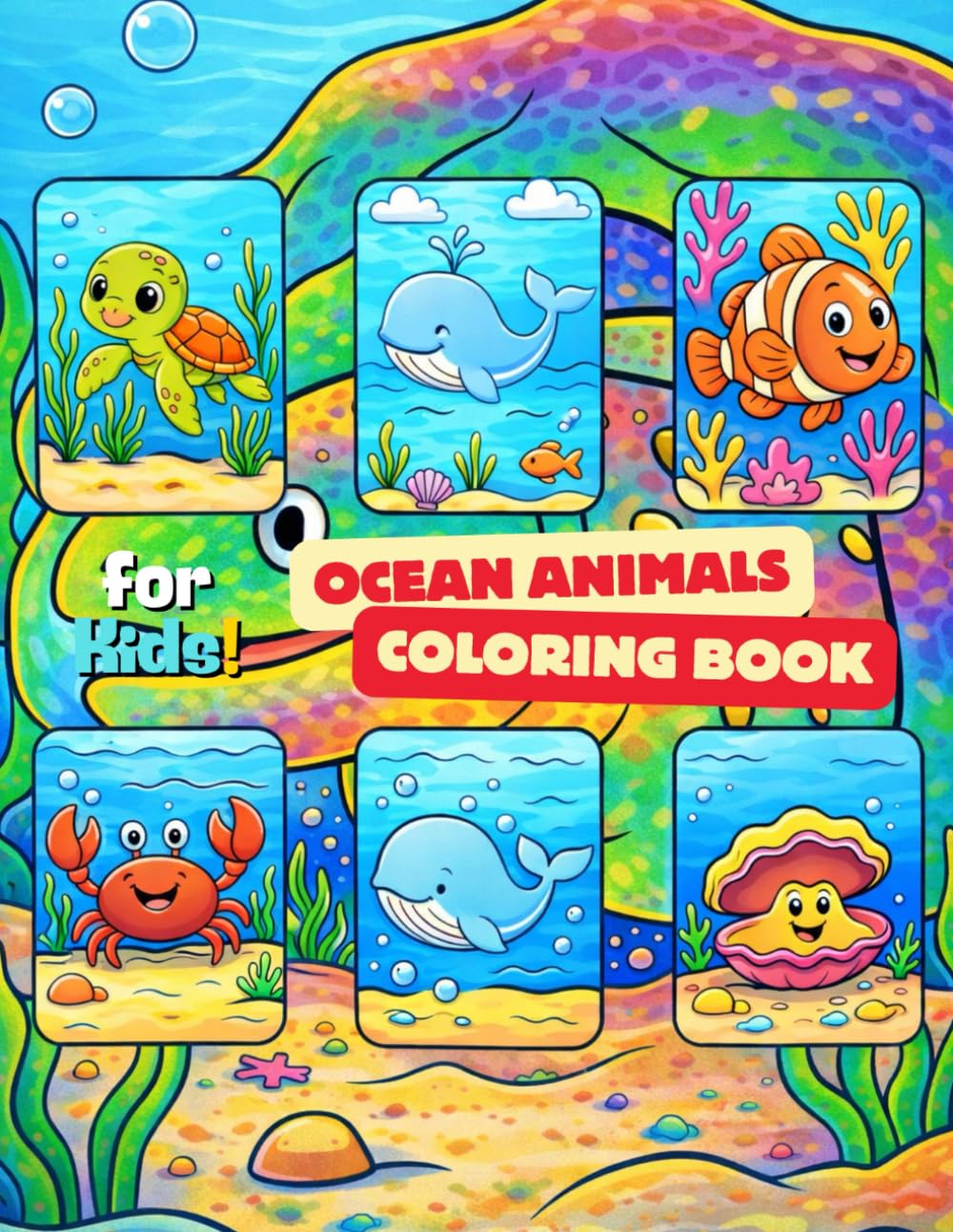 Bold and Easy Ocean Animals Coloring Book for Kids: Big, Extra-Bold Lines and Cute Sea Animals for Fun and Easy Coloring (Ocean Friends Series for Kids)
