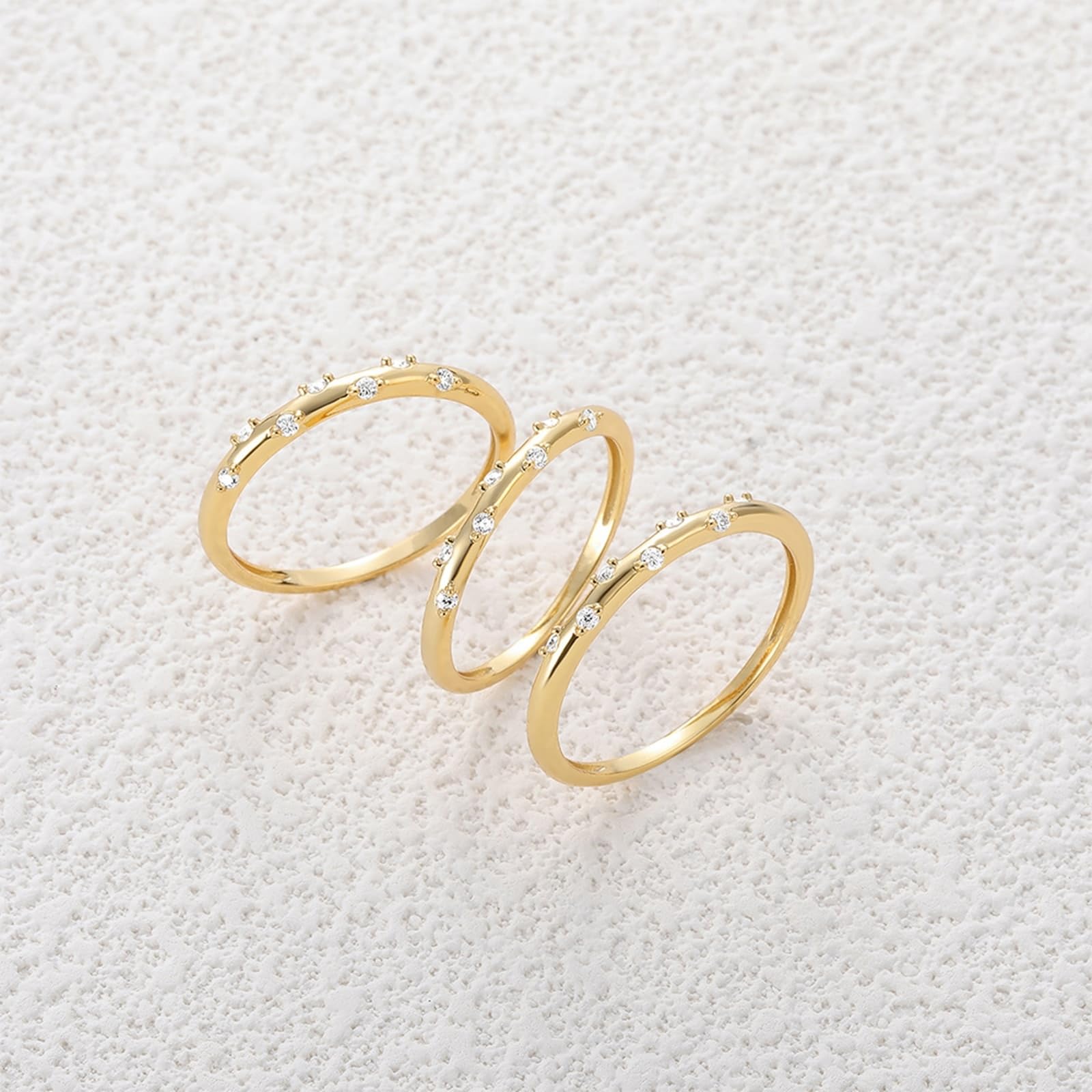 Anillo de boda de oro amarillo de 9 K/14 K, color blanco, para mujer