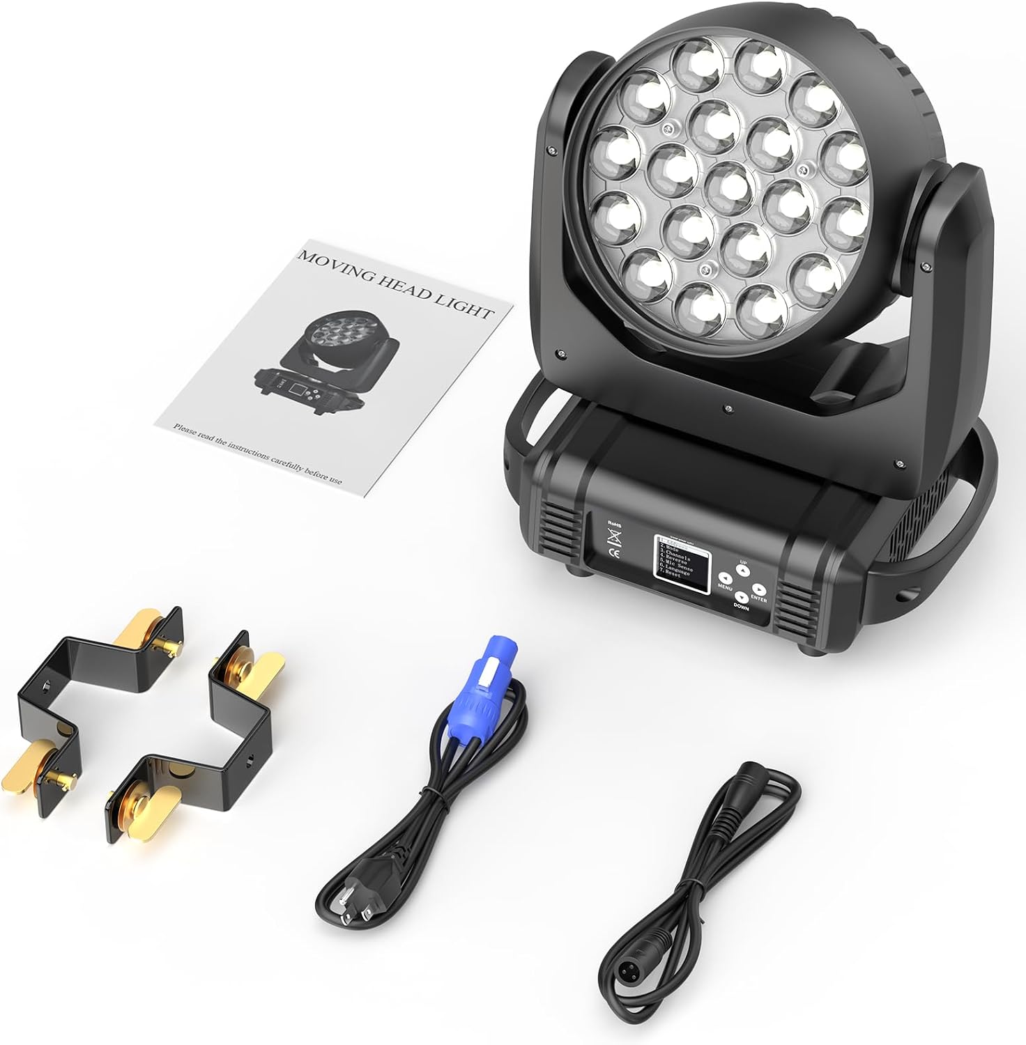 6-Pack Moving Head Light LED 19x15W 4in1 Beam/Wash/Zoom Effect Stage Lights,DJ Lights for Party Wedding Disco