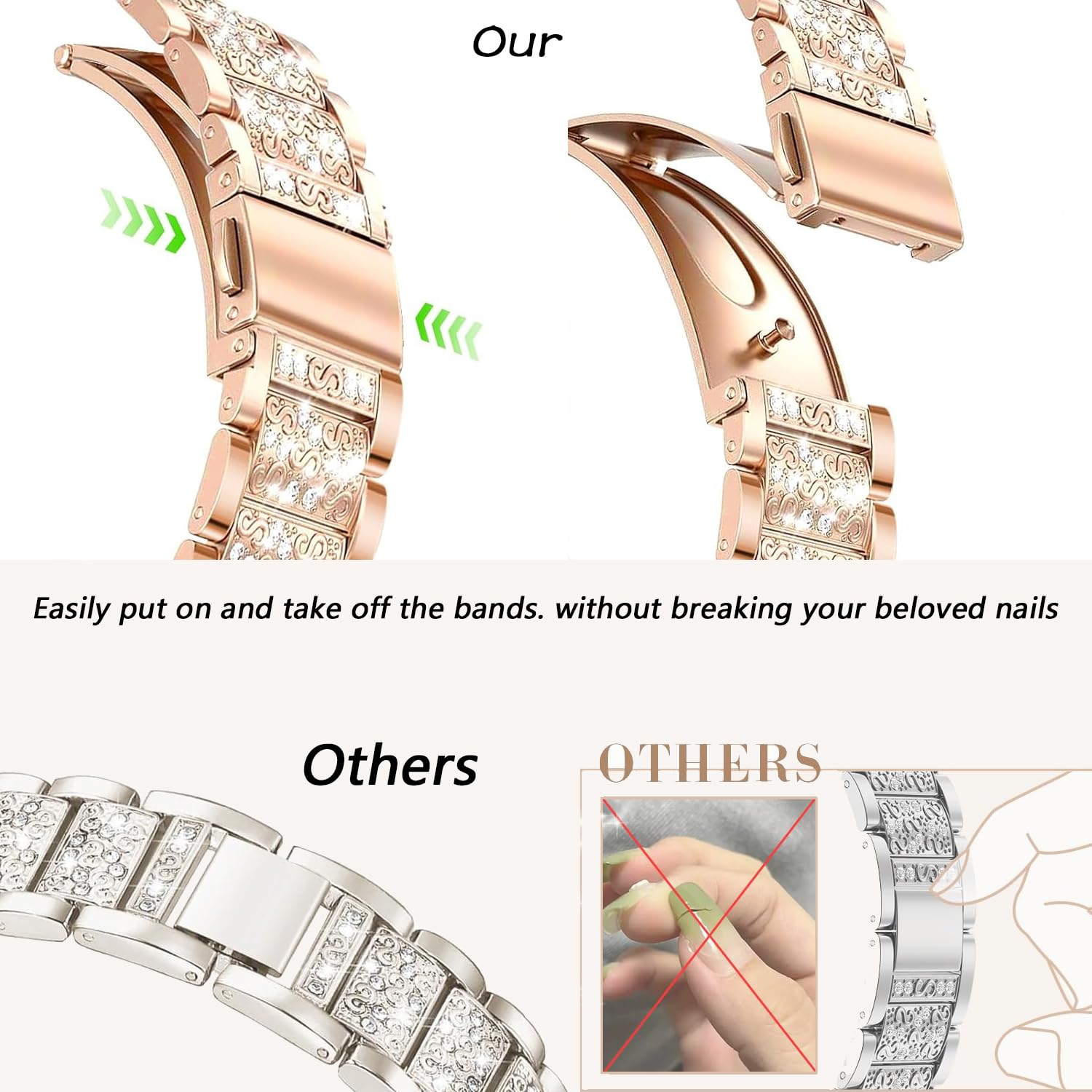 JJii Sung Bling Diamond Strap compatible with Apple Watch Straps 38mm 40mm 41mm 42mm 44mm 45mm 46mm 49mm - Image 3