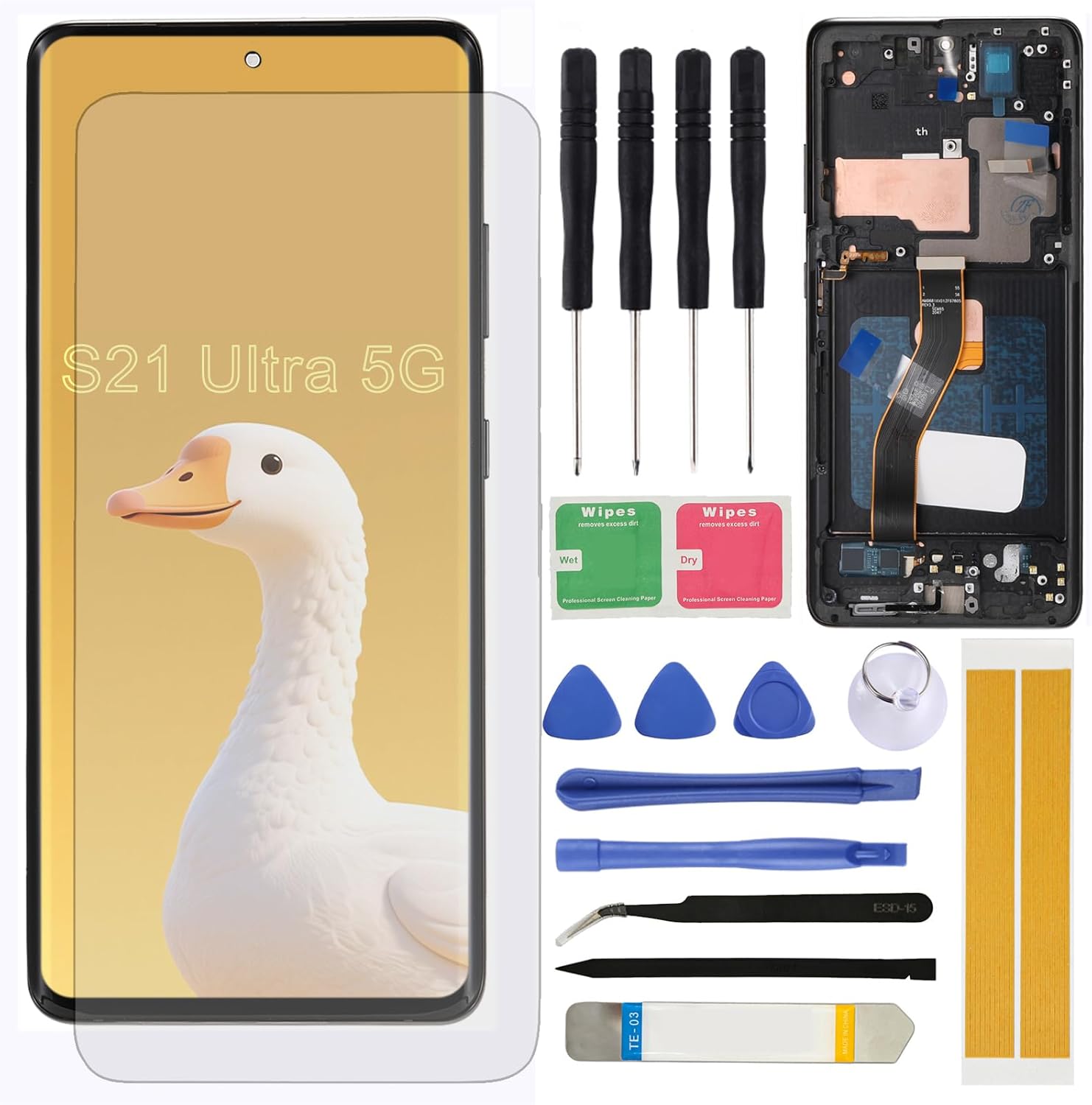 LCD Screen Replacement for Samsung Galaxy A21 A215 SM-A215U A215U1 A215F 6.5" Assembly LCD Display Touch Screen Digitizer with Repair Tools