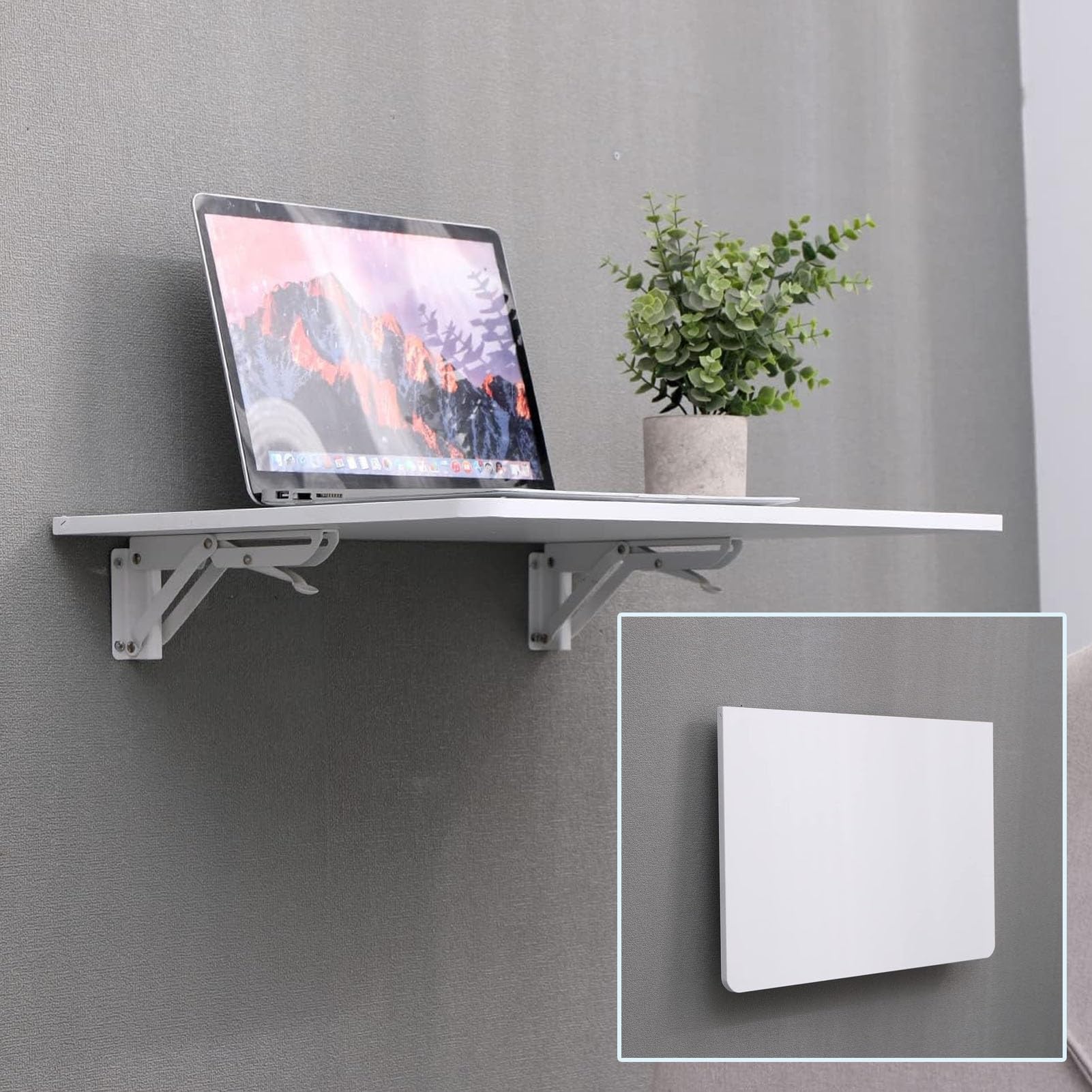 Table à manger murale 100x40 cm avec plateau rabattable pour petits espaces