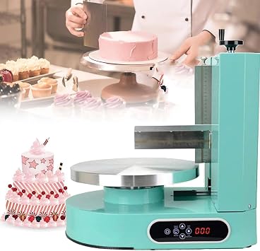 Cake Decorating Coating Machine Cream Spreading Automatic Frosting Turntable with Graduated Scraper Rotating Speed for 4-12inch Cakes,Green