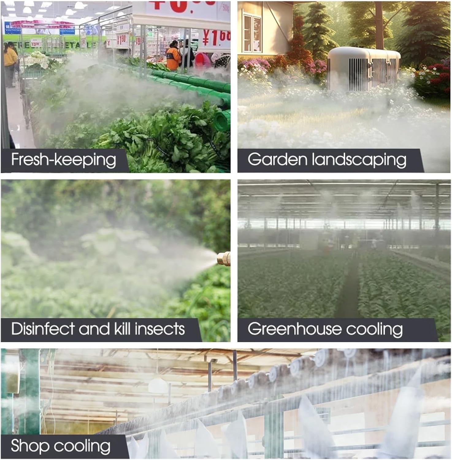 10PCS Low-pressure Misting Nozzles 6mm Quick Tee Connecter Slip Lock Filter inside Cooling Garden Irrigation Atomization System (Color : 0.4mm x 10pcs)