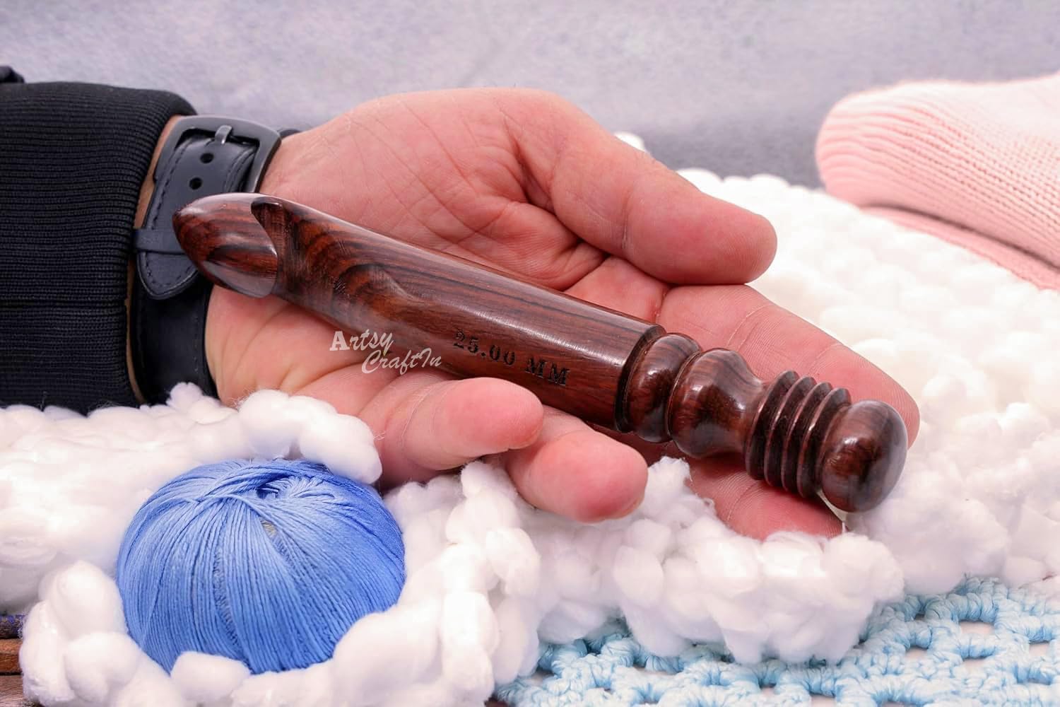 15 Sizes Crochet Hooks Set, 3.5 mm to 25 mm, Ergonomic Crochets Hook for Arthritic Hands, Knitting & Crocheting Needles - Extra Long Crochet Hook (Only Crochet Hooks Set of 15)