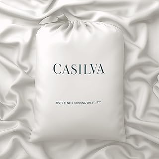 CASILVA Eucalyptus Sheets - Infused with Silver for Anti-Odor, Softer Than Silk Fibers, More Cooling Than Cotton - Perfect for Hot Sleepers & Sensitive Skin - 100% Tencel Lyocell - Queen Sheet Set