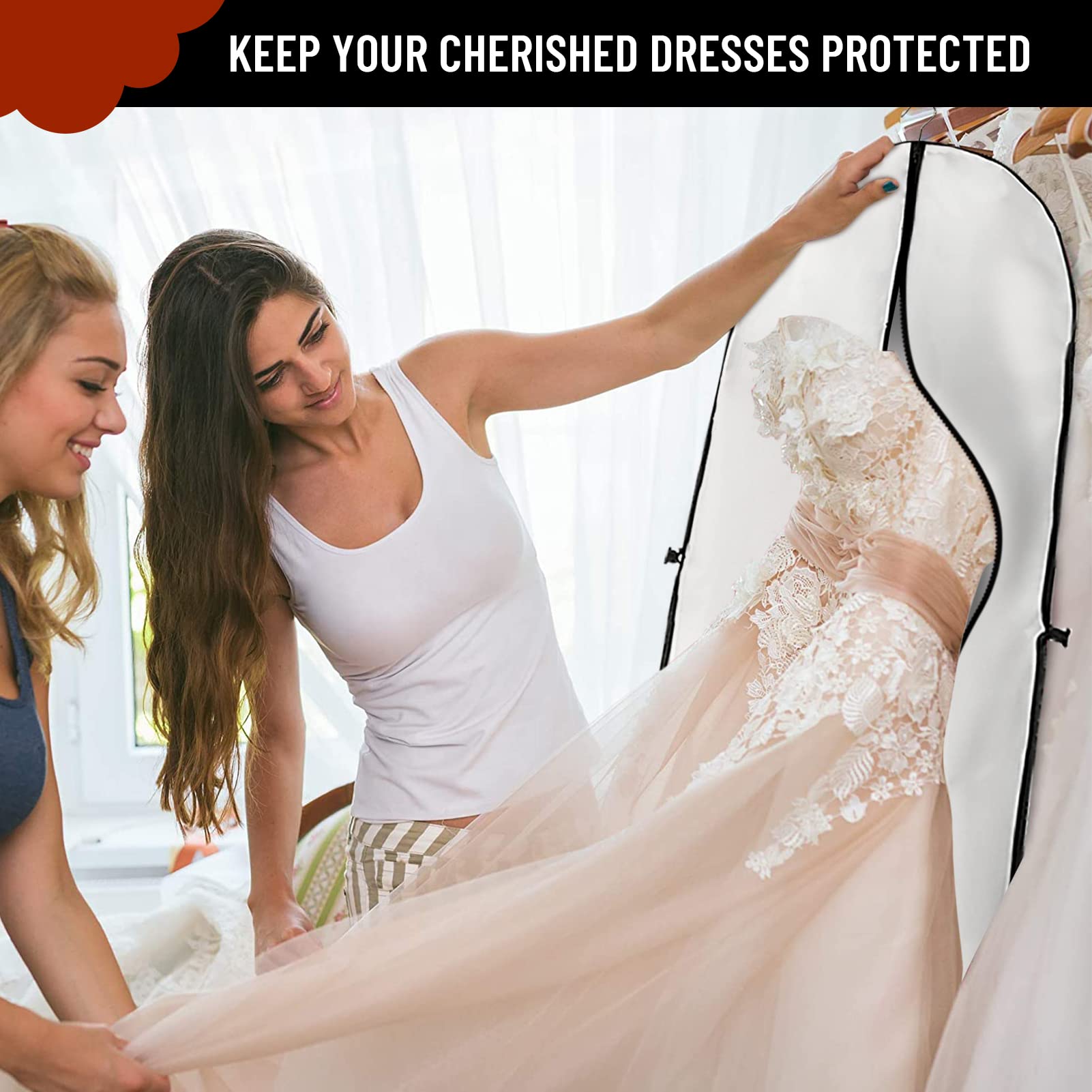 Sacchetti di copertura per abiti da sera per abiti da sposa, confezione da 2 pezzi, 180