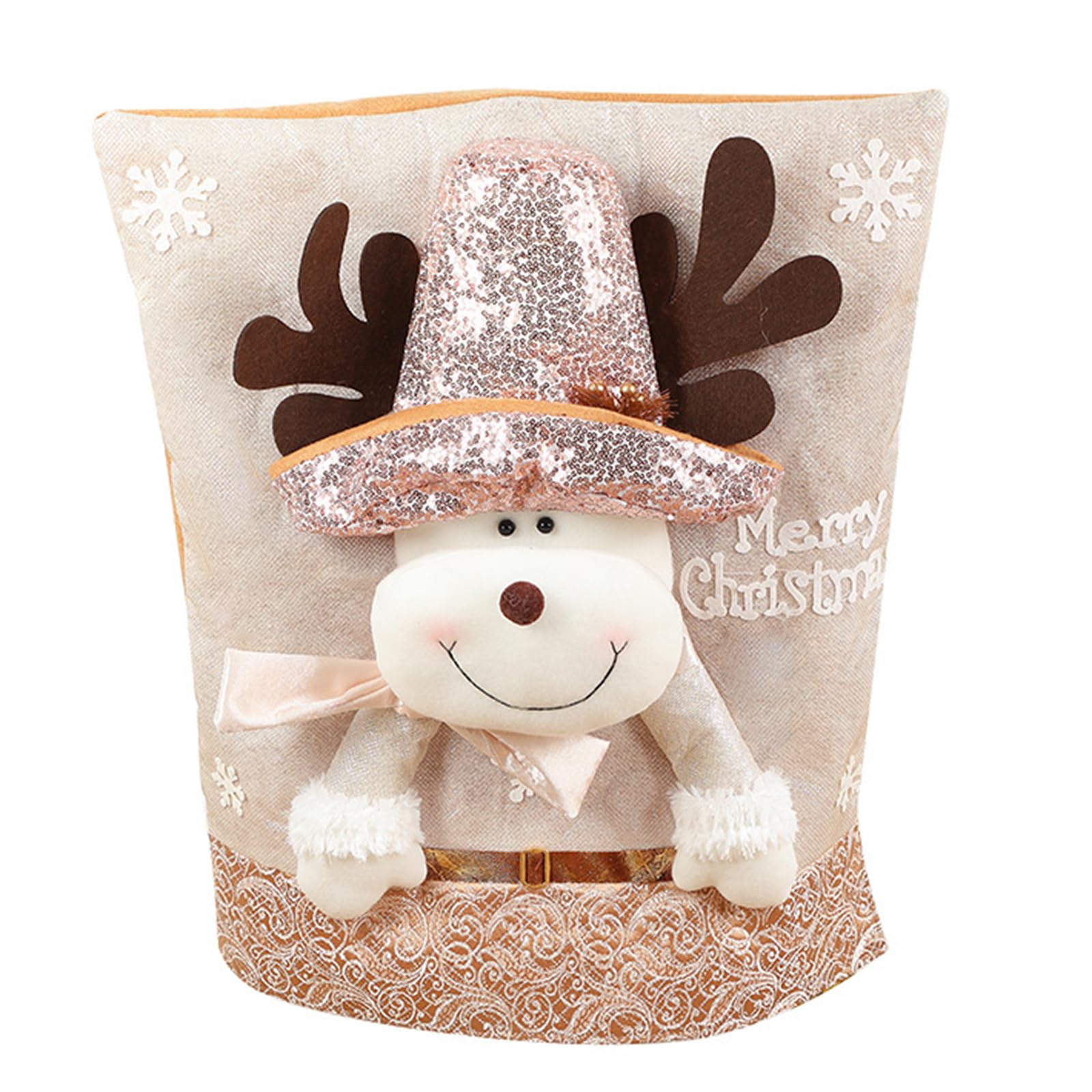 Tsophreniq Christmas Kitchen Chair Slipcovers Snowman Reindeer Santa Hat Styles Dining Covers for Holidays Home Decoration Santa Hat Back Covers