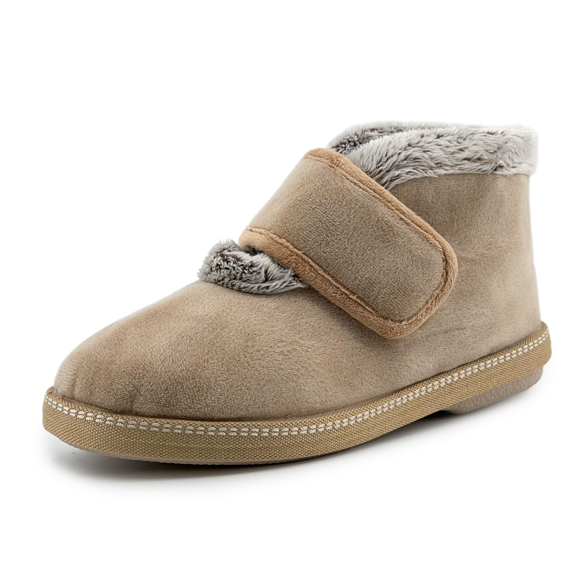 JOMIX STRAPPO SOFT Chaussons Femme avec Scratch Charentaises Femme Chaussons Fourrure Femme Réglable Pantoufles Orthopediques Confortable Fabriqué en Espagne