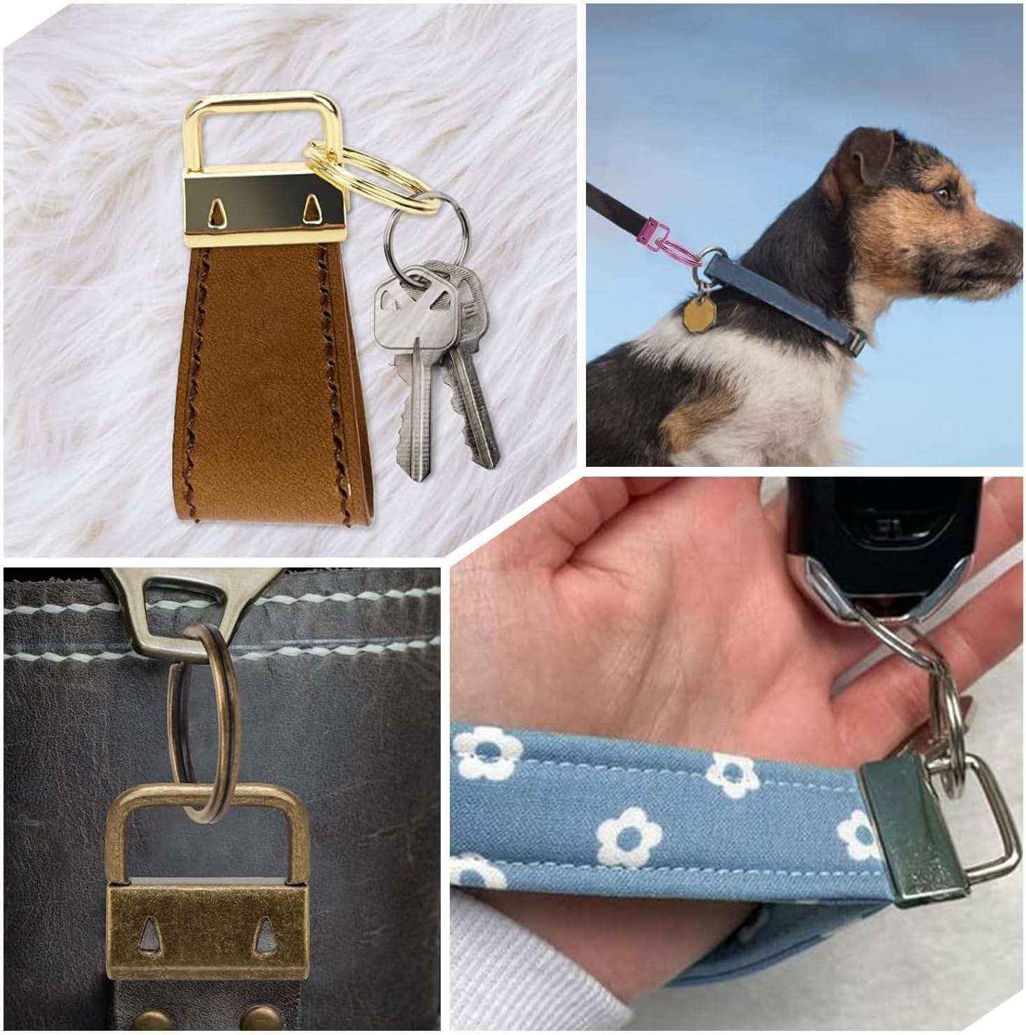 1 Inch Key Fob Hardware with Keychain Rings for DIY Crafts, Bag Webbing, Wristlets, Lanyards