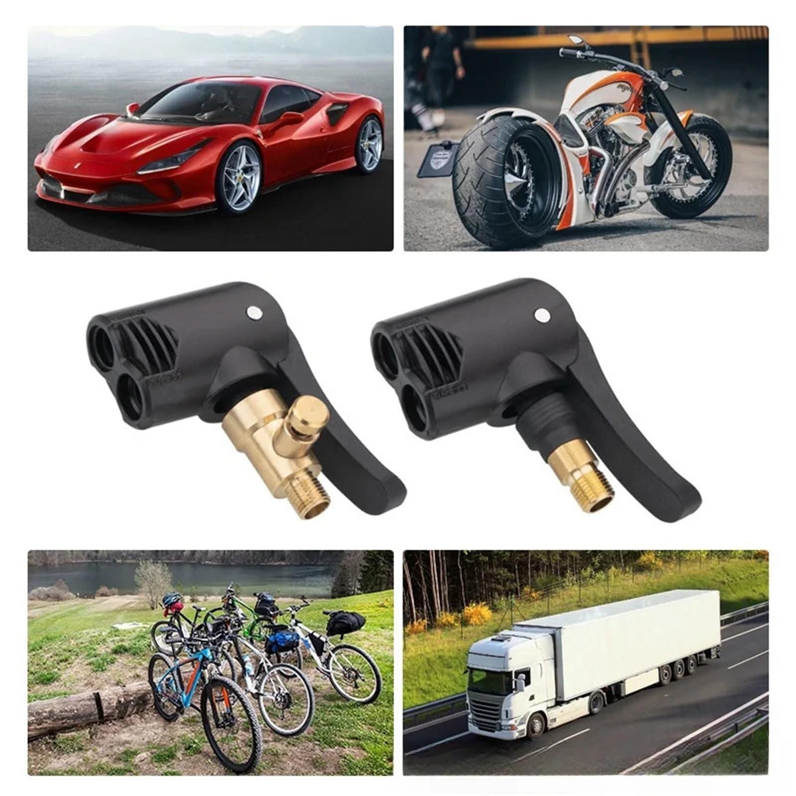 15 Stück Fahrradpumpendüse Schlauchadapter Doppelkopf Pumpteile für schnelles Reifenaufpumpen (entleerbar)