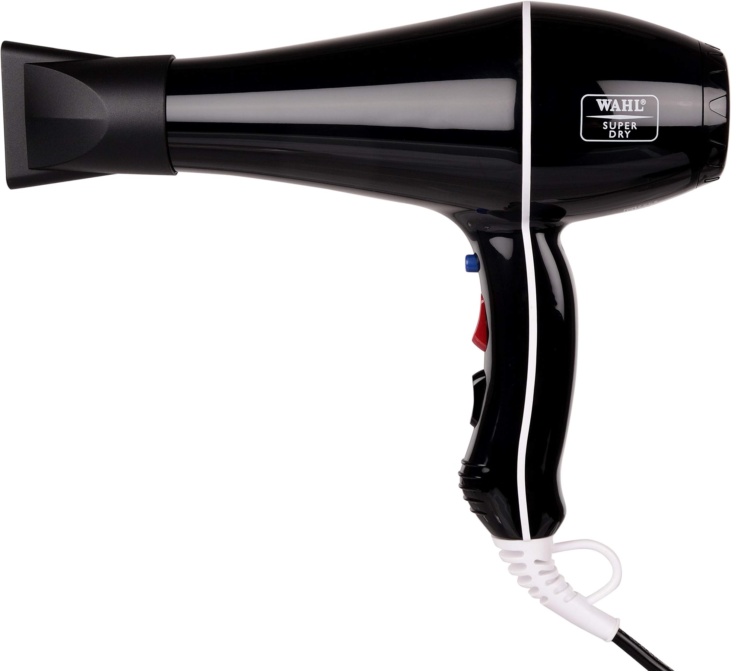 5439-024 Super Dry Professional 2000 Watts Ionic Hair Dryer with Tourmaline Technology, 3 Heat Settings & 2 Speed Settings & Cool Shot Button - Black