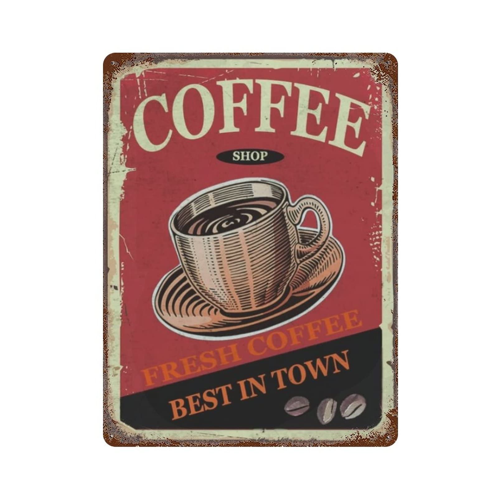 AOOEDM Fresh Coffee Metal Sign for Home Coffee Garage Wall Decor Vintage Poster Bar Signs for Home Bar Retro Metal Tin Sign