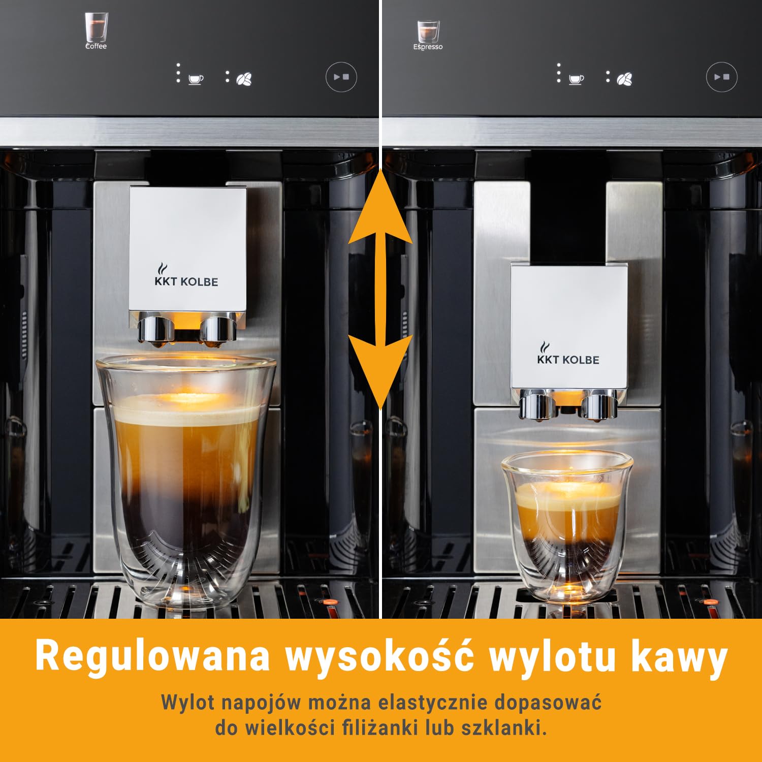 KKT KOLBE One w pełni automatyczny ekspres do kawy z pojemnikiem na mleko, dyszą do pianki na mleko i akcesoriami, funkcja 2 filiżanek, 15 bar, 7-stopniowy mechanizm mielący, ekran dotykowy