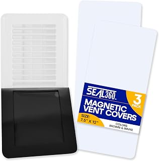 SEAL360 Magnetic Vent Covers (3-Pack), Pockets for Complete Seal, 7.5" X 12" (White) for Floor, Wall, or Ceiling Vents and Air Registers, for RV, Home HVAC and AC Vents, Vent Not Included