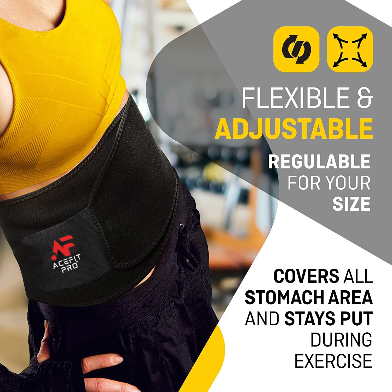 Buy [2022] ACEFIT PRO Waist Trimmer Belt Slim Body Sweat Wrap for