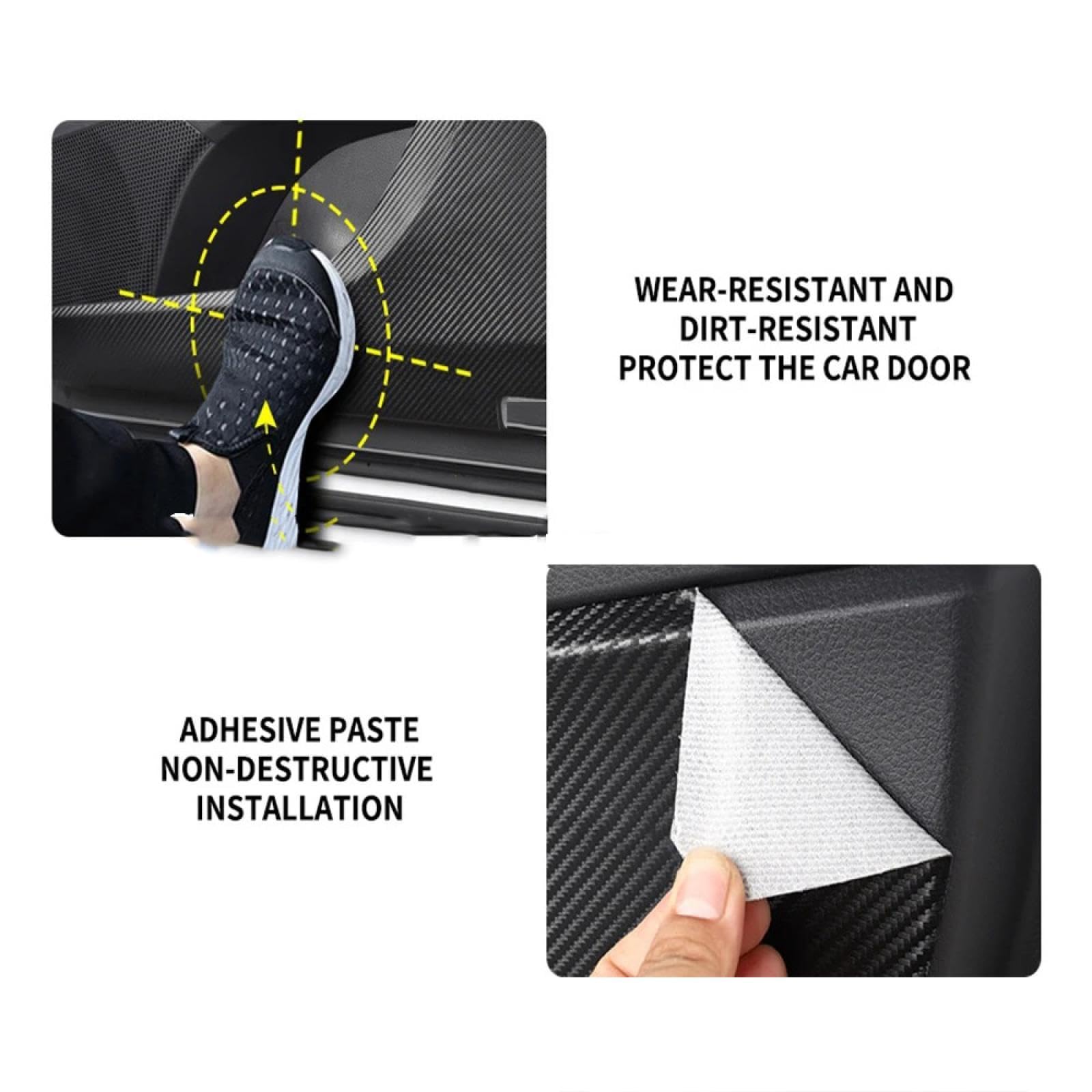 NAKEAH Almohadilla antipatadas para rastreador 2021 2022 Coche Puerta Trasera Delantera Anti Kick Pad Protección Cubierta Molduras Rasguño Protector