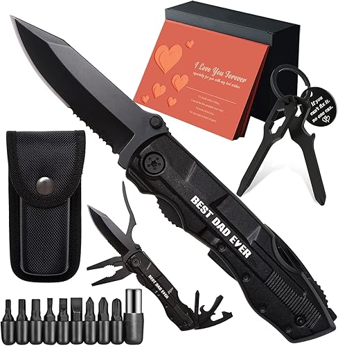 Regalos para papá de parte de la hija, regalos de cumpleaños del día del padre para papá, cuchillo de bolsillo para rellenar calcetines, dispositivo