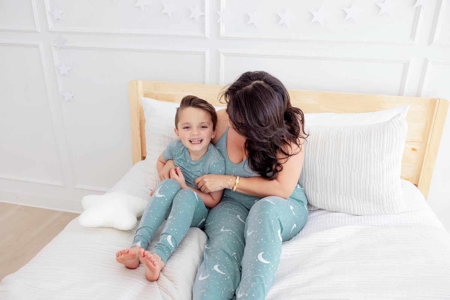 KicKee Print Short Sleeve Pajama Set – Stretchy Viscose from Bamboo Sleepwear for Toddlers and Kids - Image 3