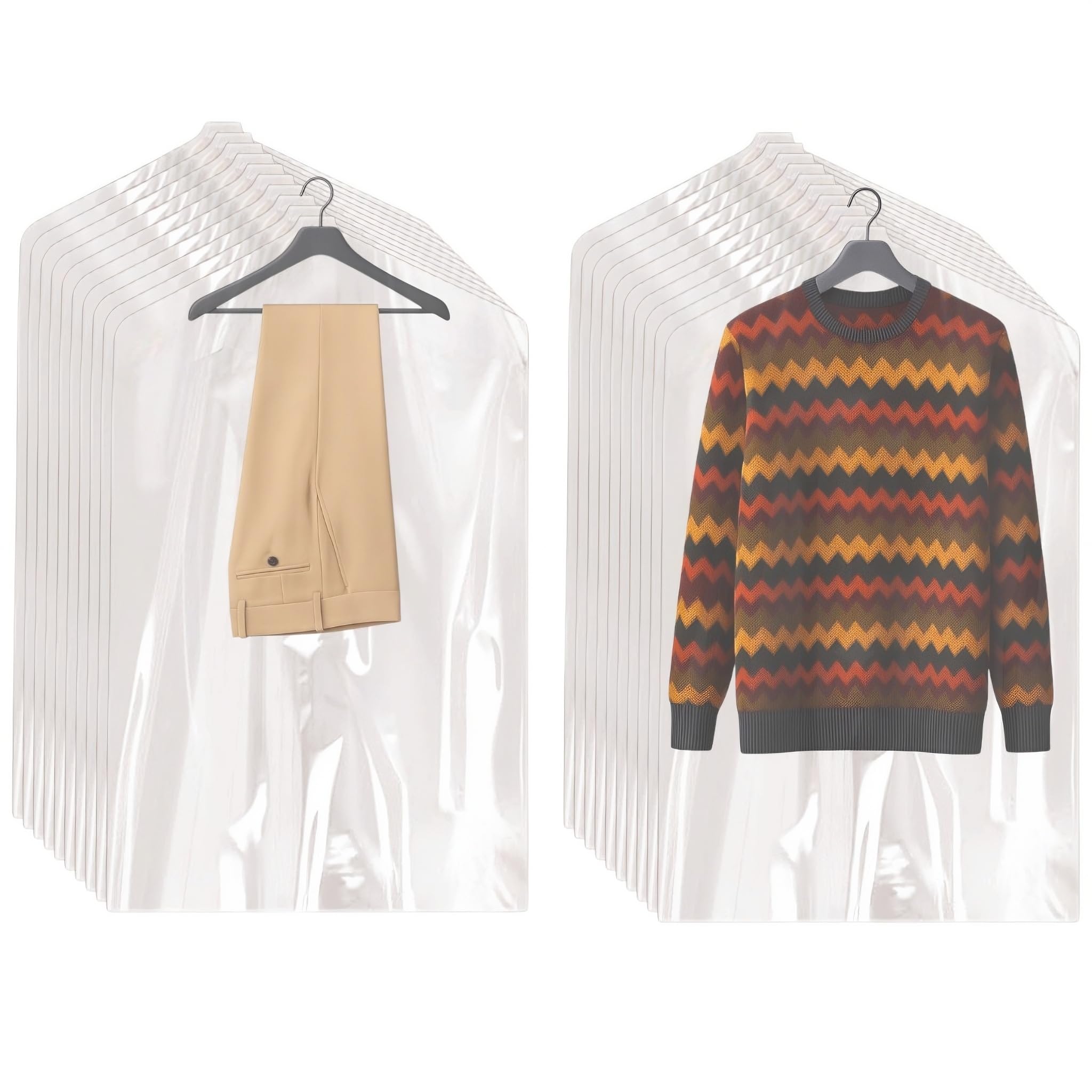 BEDOMUS 20 Custodie per Abiti 60x100 Microforate Trasparenti Anti polvere | Sacchetti Vestiti Armadio, Buste Copriabiti resistenti Anti Muffa per Giubbotti Vestiti, Abiti, Maglioni e Camicie