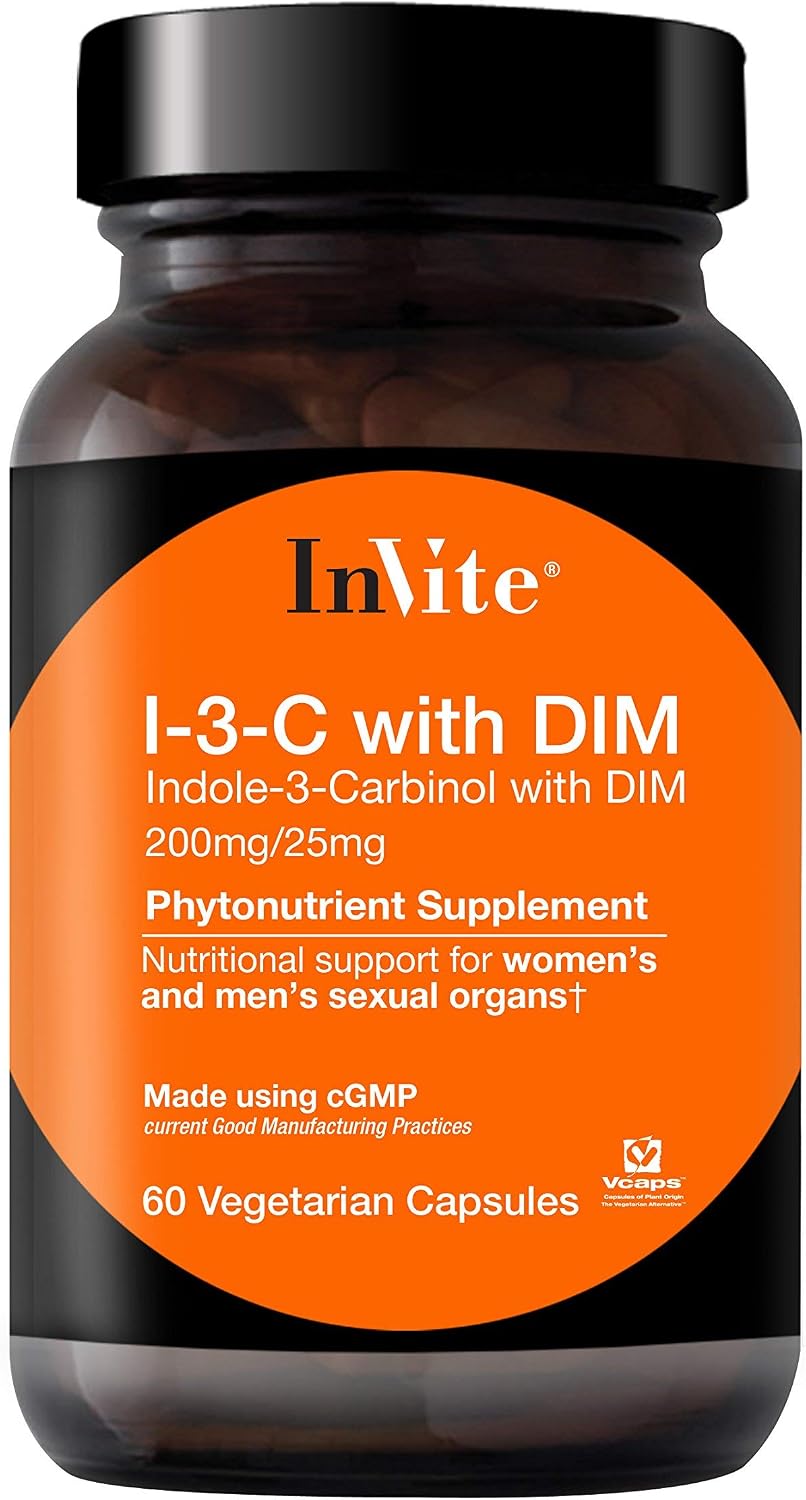 Invite Health - Indole 3 Carbinol 200mg with DIM (I-3-C) - 30 Day Supply (2-Pack)
