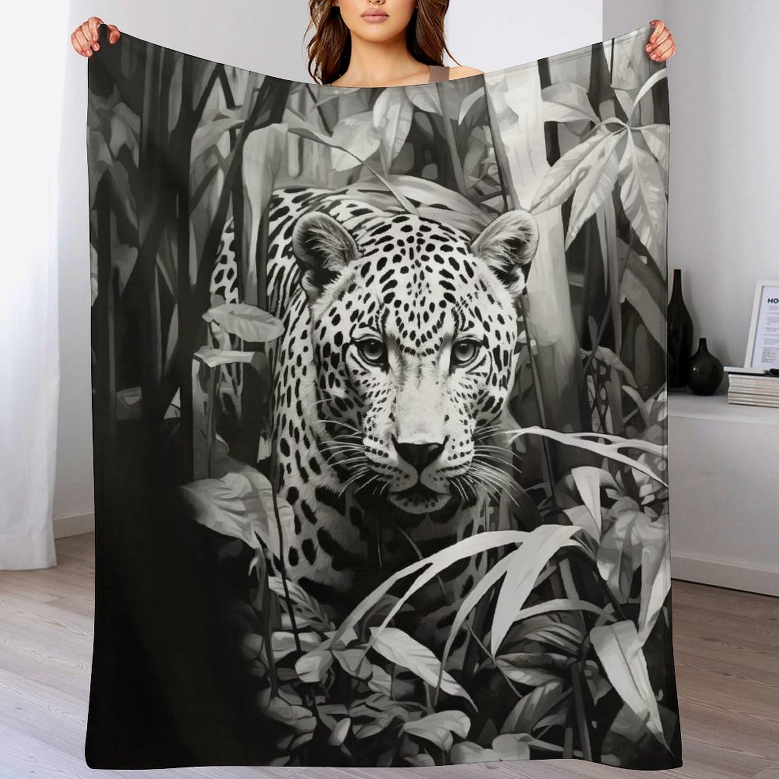 Manta de leopardo de franela 130x180 cm para sofa o salon