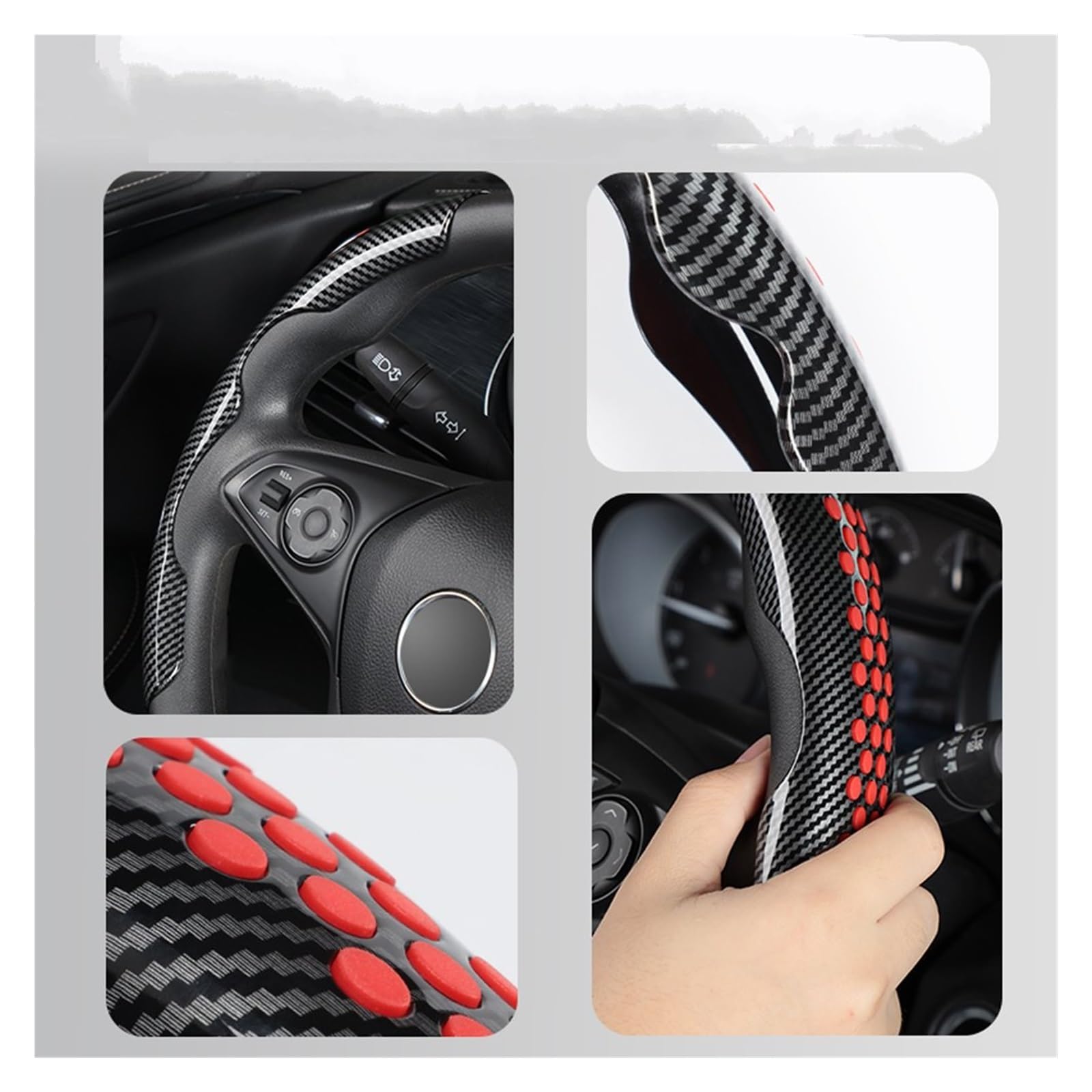 Stuurwielhoes Voor Changan Voor UNIK Voor UNIV Voor UNI-K Voor UNI-V 2020 2021 2022 Auto Stuurhoes Koolstofvezel PU Leer Leuke Auto Accessoires Stuurwielhoezen (Kleur : 8