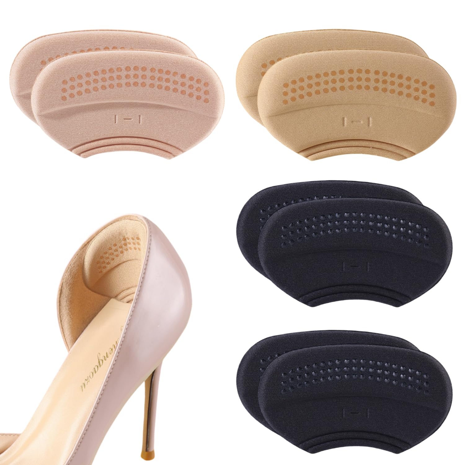 4 Paia Tallone Cuscino, Autoadesivi per Scarpe, Imbottitura per Scarpe Troppo Grandi, Battitacco Contro Bolle e Attrito, Migliorare la Vestibilità