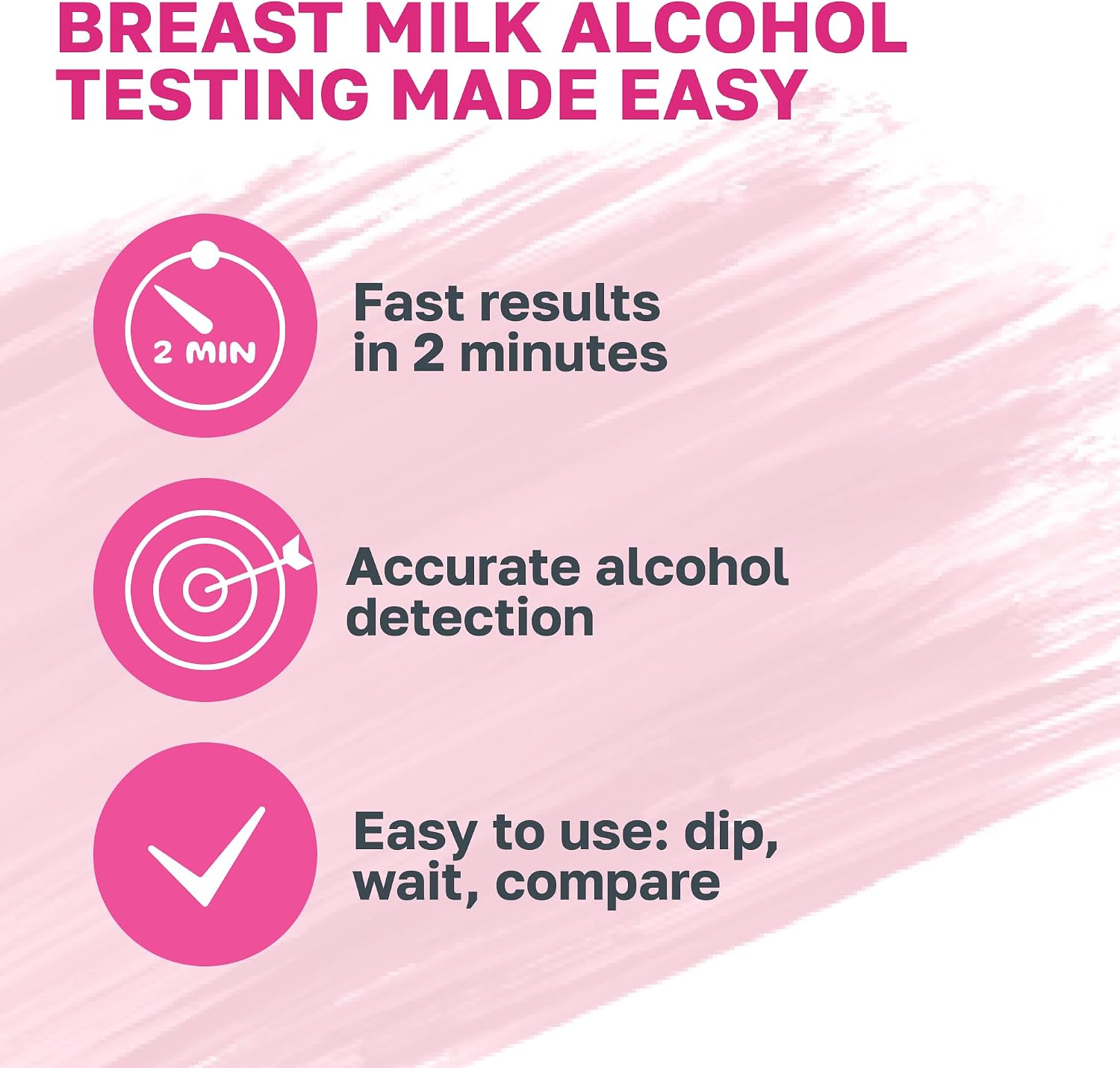 Exploro Breast Milk Alcohol Test Strips for 20 mg/dl, Breastmilk Alcohol Testing Strips for Mother's Milk, Alcohol Test Strips for Breastmilk Get Instant Results in 2 Minutes (Pack of 25)