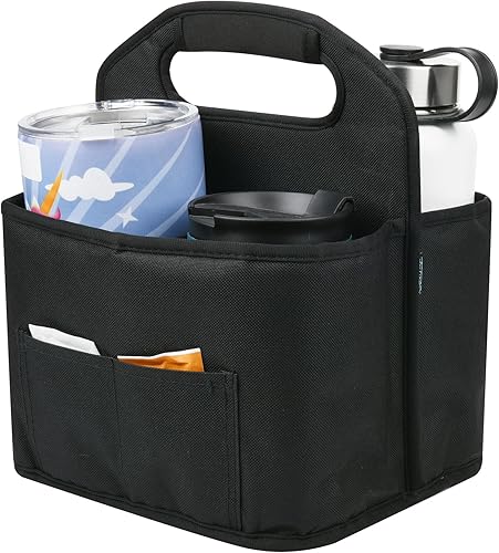 Beautyflier Transportador de bebidas con asa para entrega reutilizable, aislado, portador portátil para 4 tazas con asa organizador, bolsa de mano