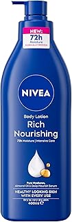 NIVEA Rich Nourishing Body Lotion 400ml | With Almond Oil & Vitamin E | 72-hour Intensive Moisture | Fast-Absorbing Formul...