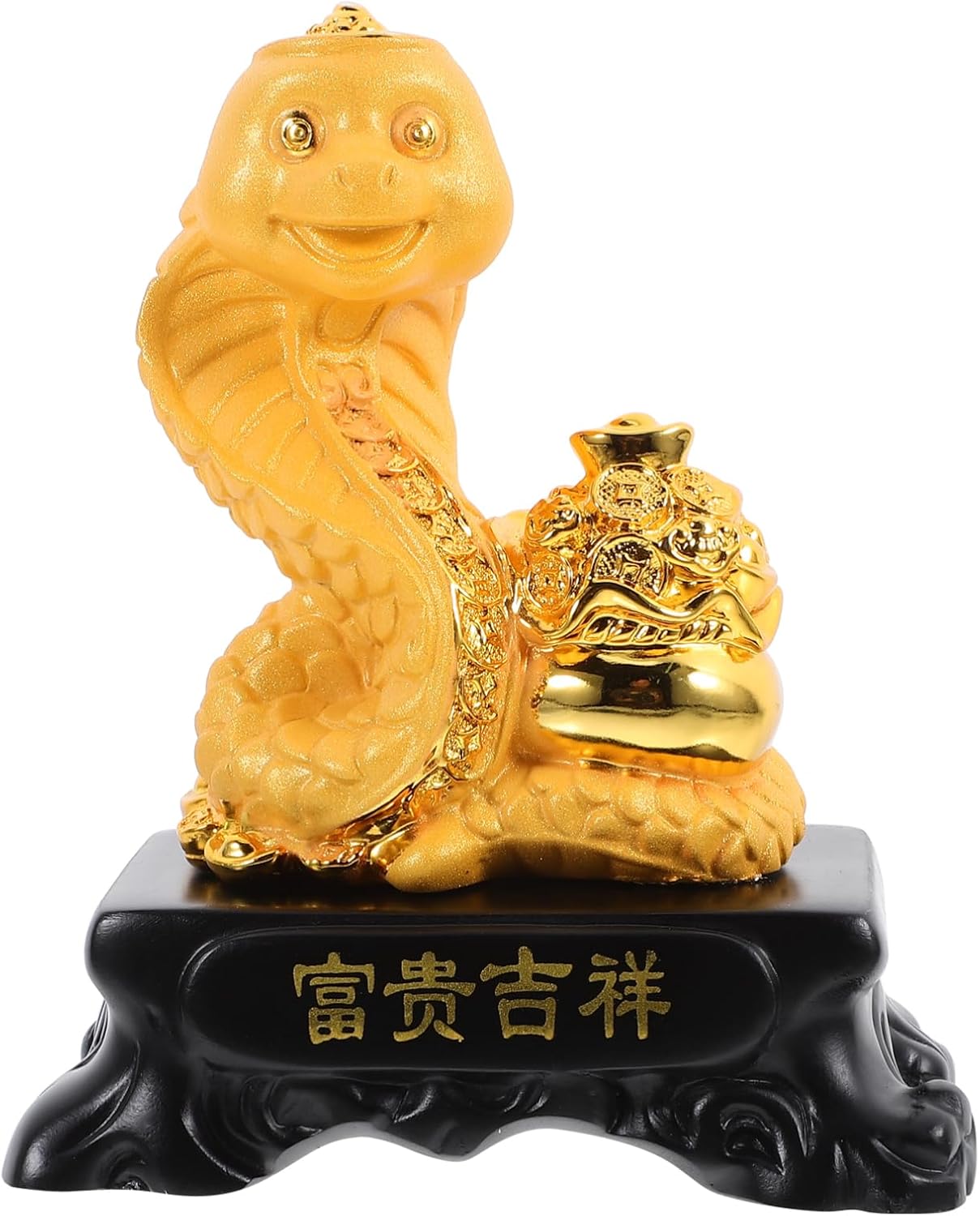 Chic Zodiac Snake Decor 4.8 Inch Resin Snake Ornament 2025 Year of The Figurine Indoor Tabletop Statue for Home Office Feng Shui Display