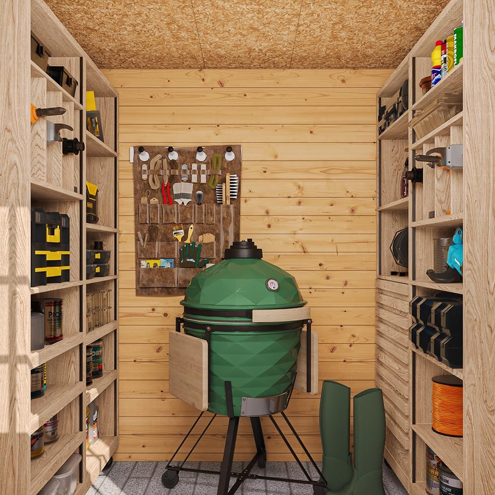 Drewniany domek ogrodowy - Przechowywanie na zewnątrz l204xW204xH200 cm/3,53 m2 - Mała szopa na narzędzia, przechowalnia rowerów - TIMBELA M309C