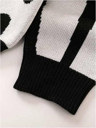 SweatyRocks Boy's Fall Sweaters Long Sleeve Color Block Casual Knitted Oversized Sweaters