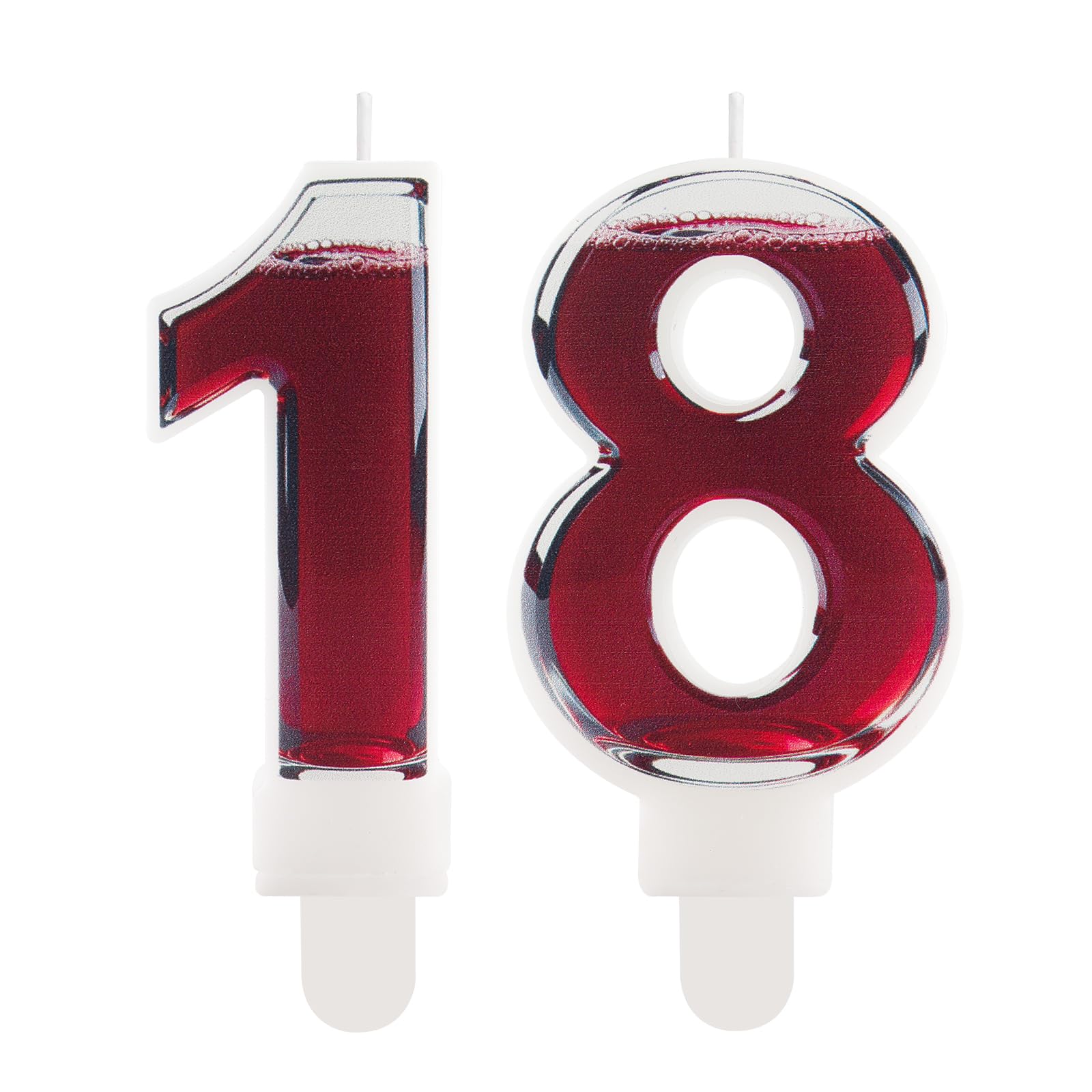Funny Wine Themed Birthday Candles - Number 18 Candle Cake Topper Decorations, Party Supplies for Wine Lovers Women Men, 18th 21th 30th 40th 50th 60th Birthday Gifts for Mum Mom Her