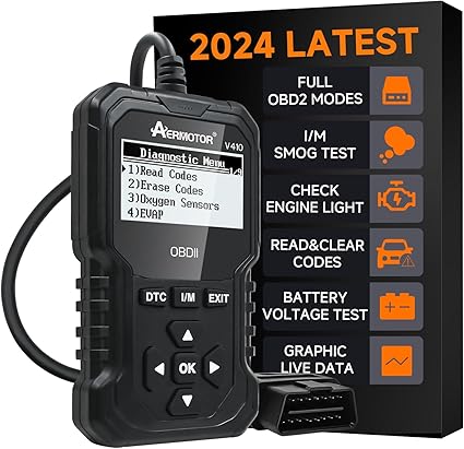 OBD2 Scanner, V410 Car Scanner Diagnostic Tool: Engine Fault Code Reader Scan Tool with Live Data/Freeze Frame for All OBDII Cars After 1996,Black