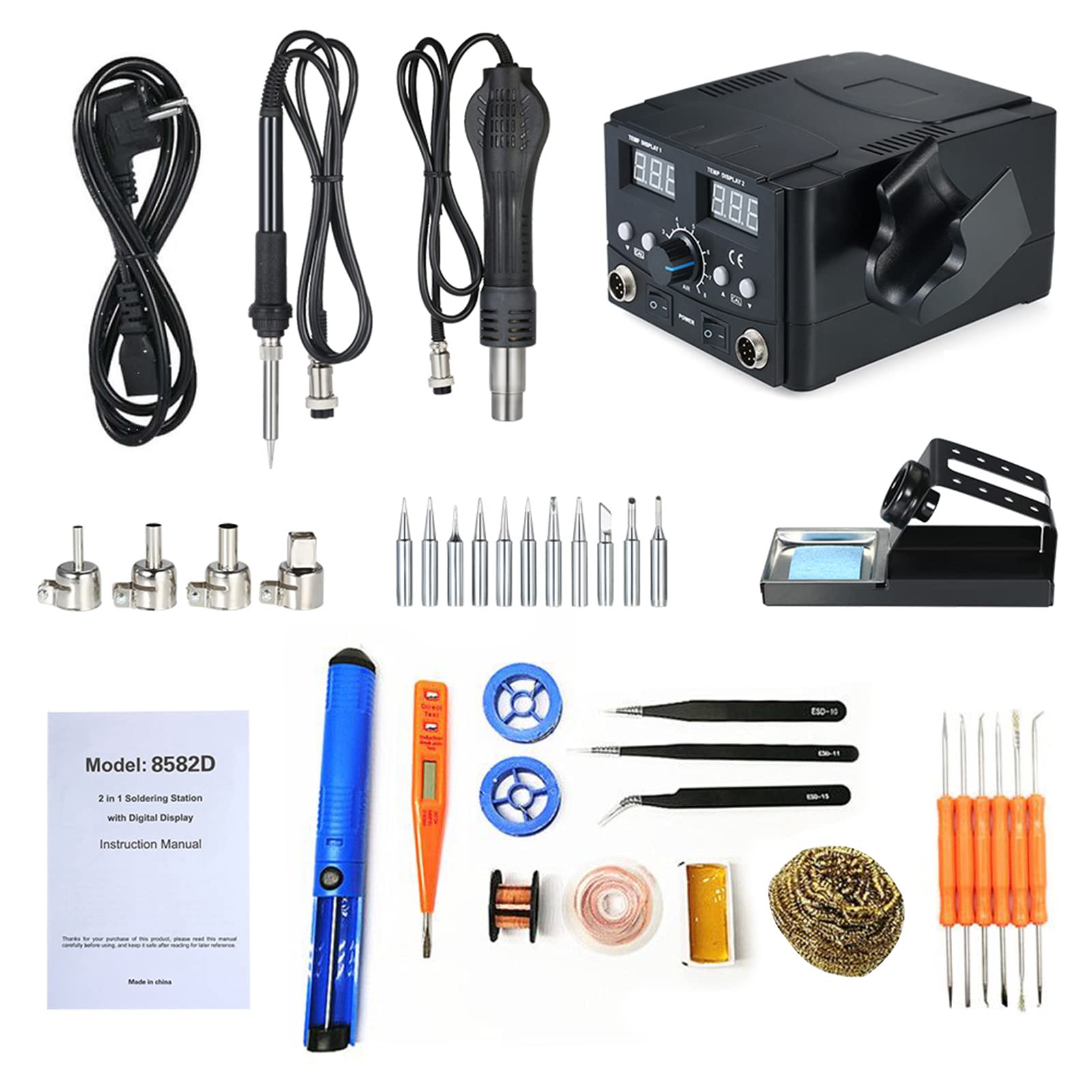 Buy JUANZI Soldering Station,2 in 1 Digital SMD Rework Soldering