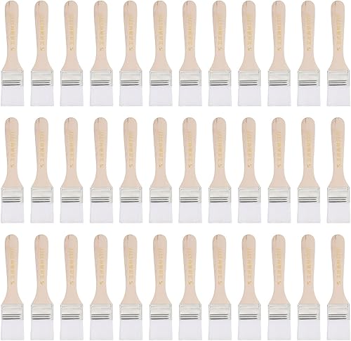 Miniatura 6 de uxcell 36 pinceles de pintura de 5.3 pulgadas de ancho con cerdas de nailon suave con mango de madera para pared, gabinetes, cercas blancas