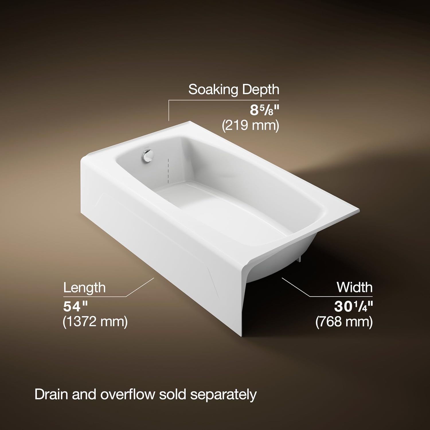 Seaforth 54" x 31" alcove bath with left-hand drain
