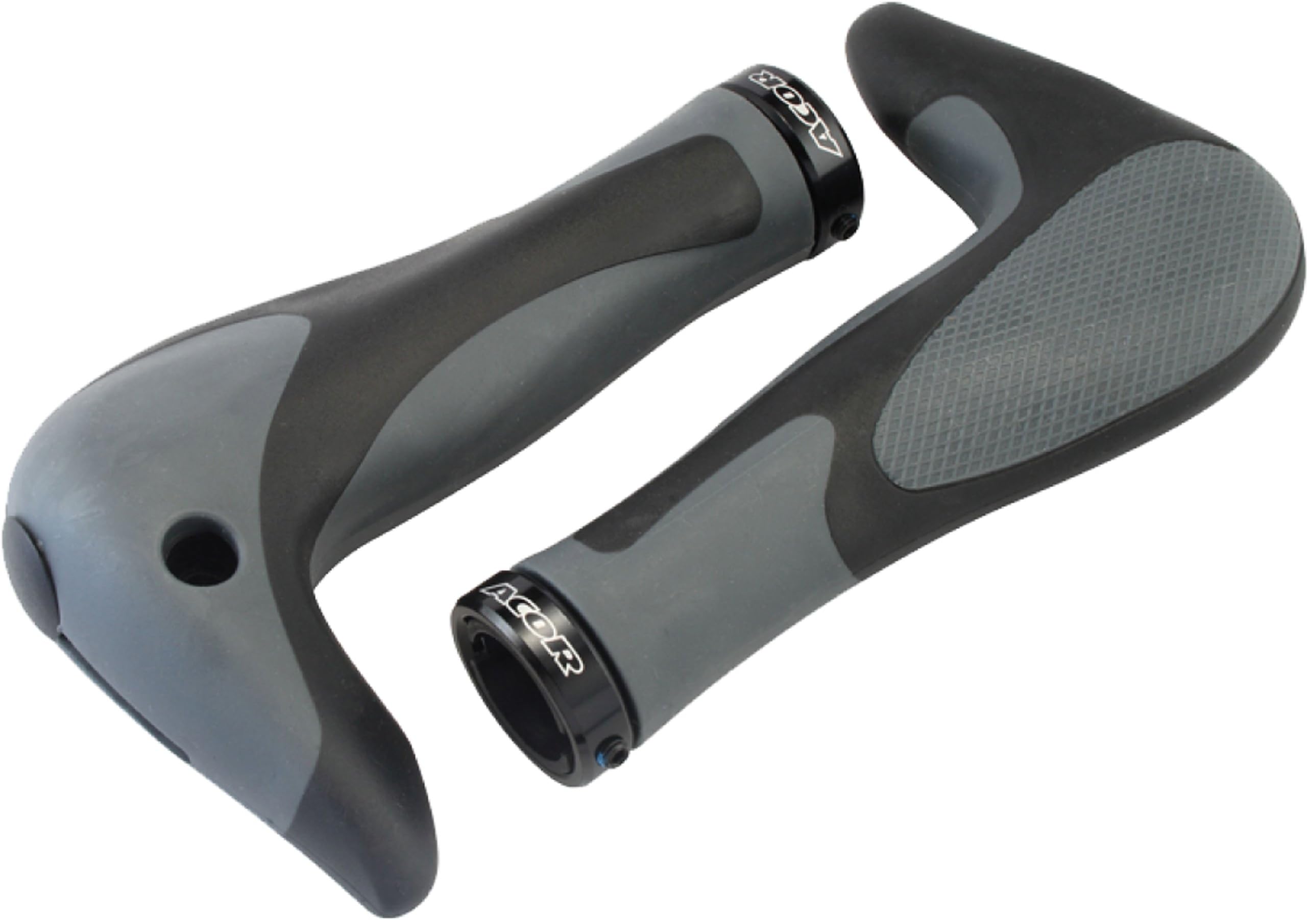 Acor Comfort Locking Grips + Bar Ends 148mm, Black/Grey