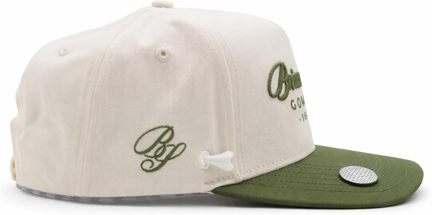 BRIMZ Cotton Golf Hat with Magnetic Brim & Tee Holder - Snapback Golf Cap for Men & Women - Magnetic Brim for Ball Marker